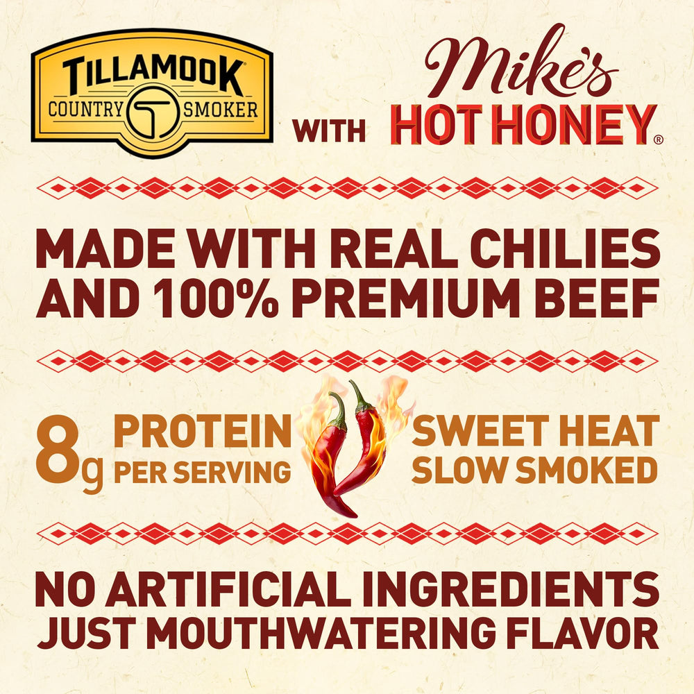 Tillamook Country Smoker Mikes Hot Honey beef sausage cross-section reveal