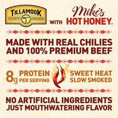 Tillamook Country Smoker Mikes Hot Honey beef sausage cross-section reveal