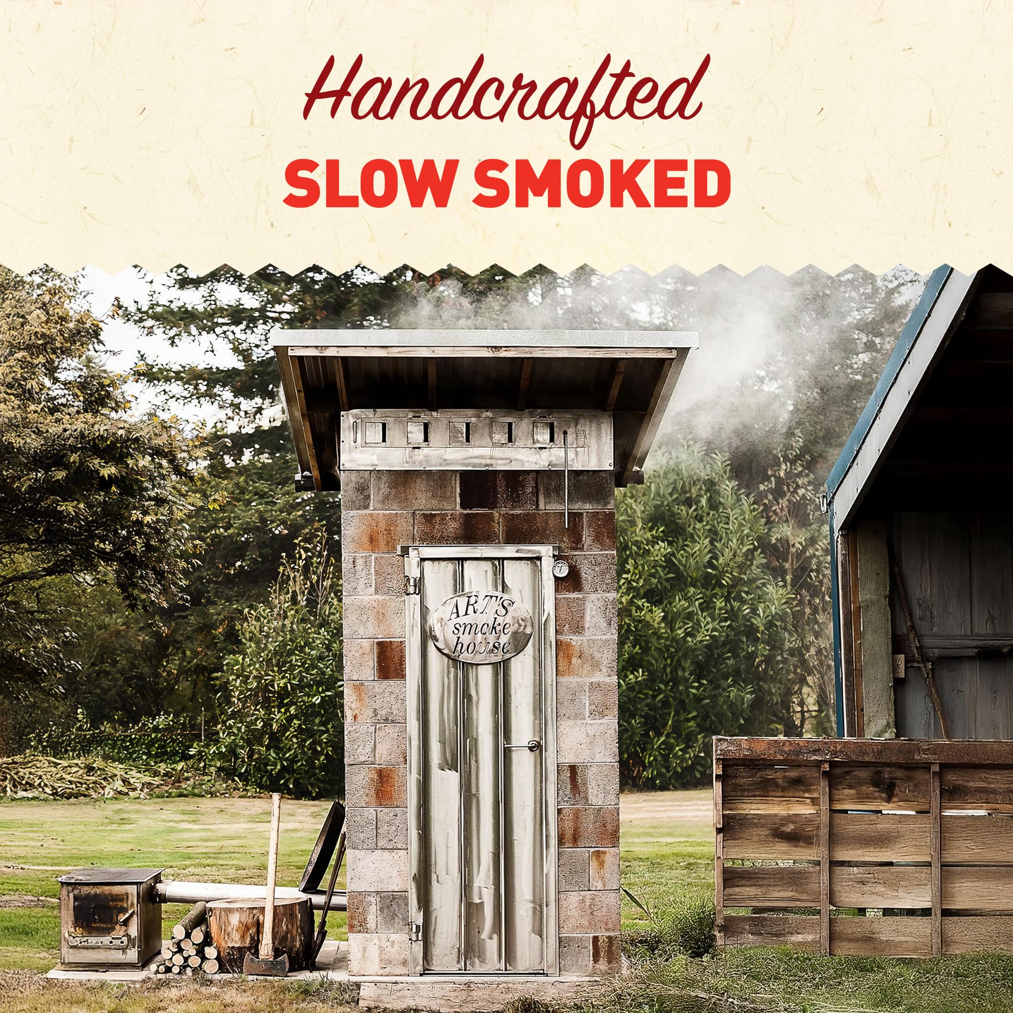 Tillamook Country Smoker Mikes Hot Honey beef sausage on a picnic board