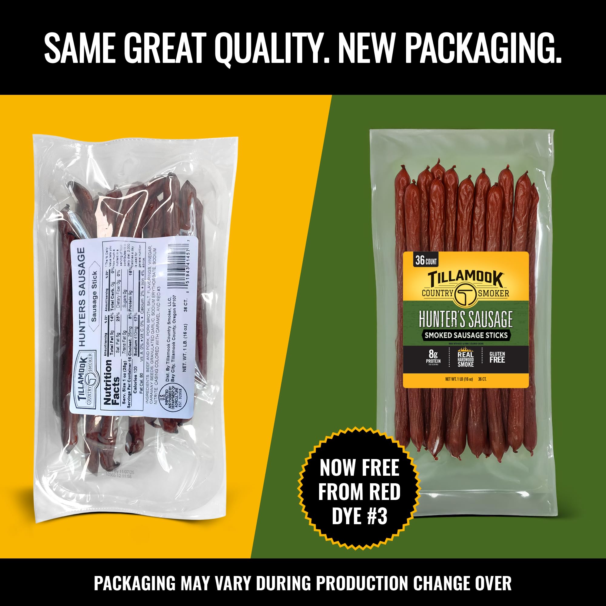 Vacuum-sealed Tillamook Country Smoker pack designed to preserve freshness.