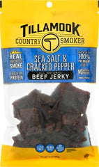 Tillamook Country Smoker premium beef jerky emphasizes simple ingredients and craft.