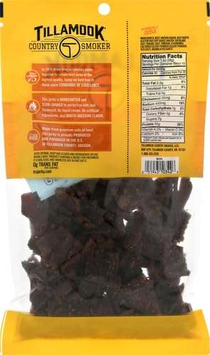 Tillamook teriyaki beef jerky gluten-free soy sauce close-up, ideal for portable protein.