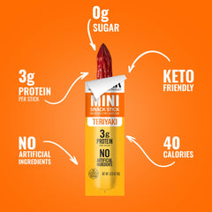 Tillamook Teriyaki Mini Sausages in a lunchbox, mess-free lunch option.