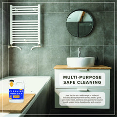 Tillbrook Cleaning Vinegar lemon pour demonstrates easy, streak-free application