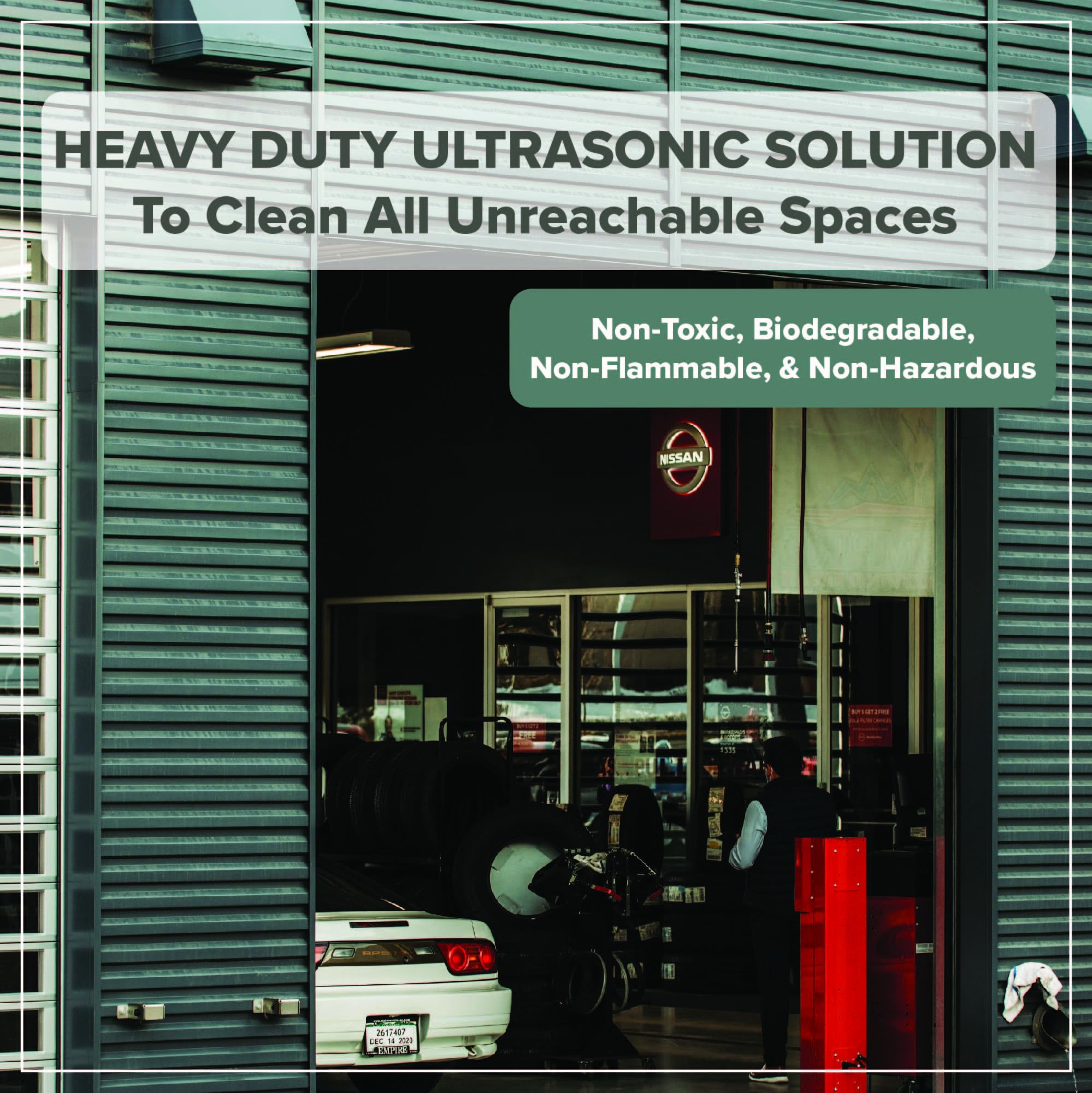 Tillbrook Ultrasonic Cleaner Solution concentrate label highlights versatile automotive cleaning uses.