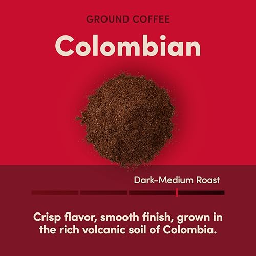 Tim Hortons Colombian ground coffee in a French press for a smooth cup