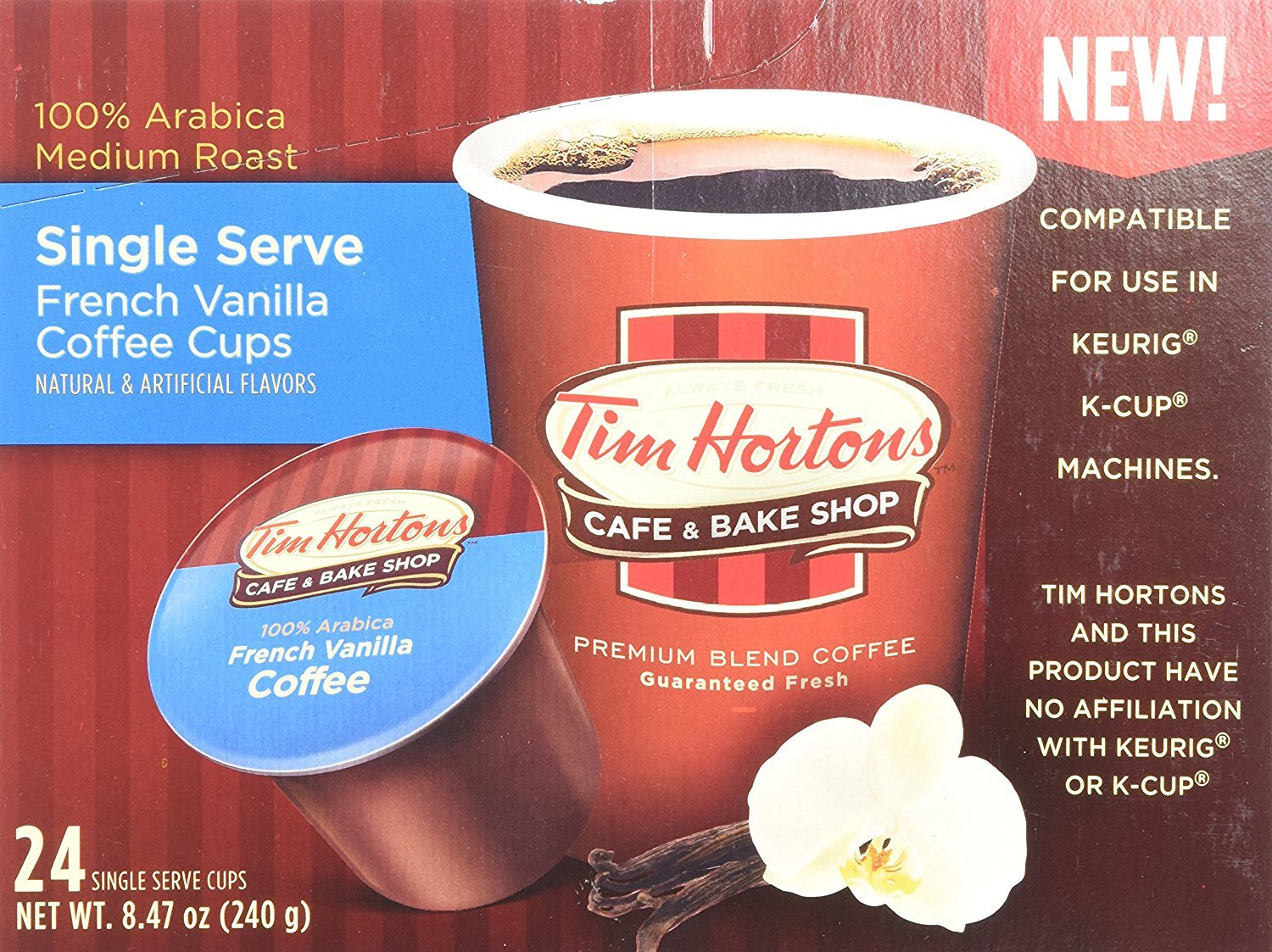 Keurig-compatible Tim Hortons pods ready for quick, consistent morning brews.
