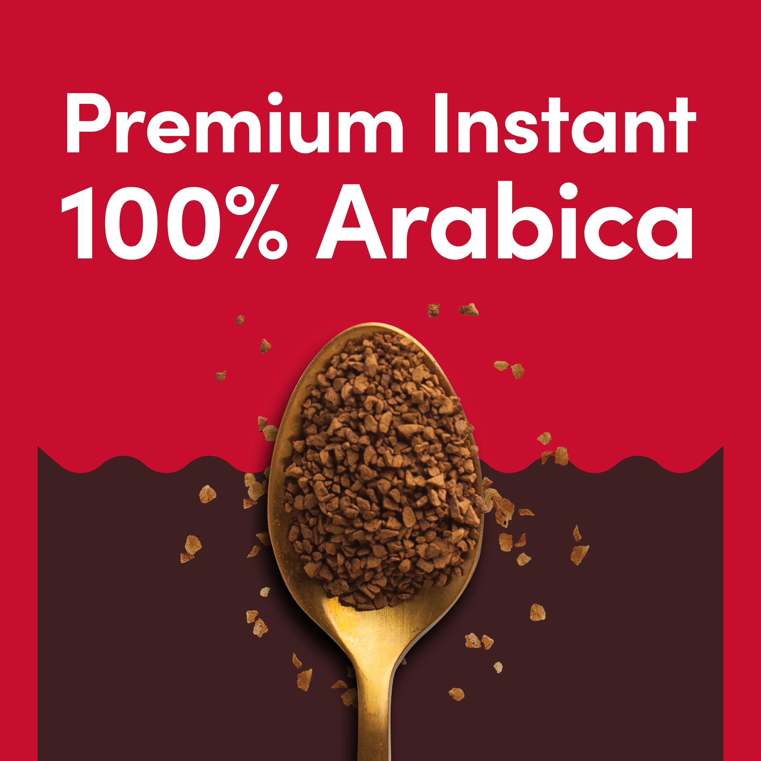Steaming cup of Tim Hortons Original Blend Instant Coffee, inviting aroma