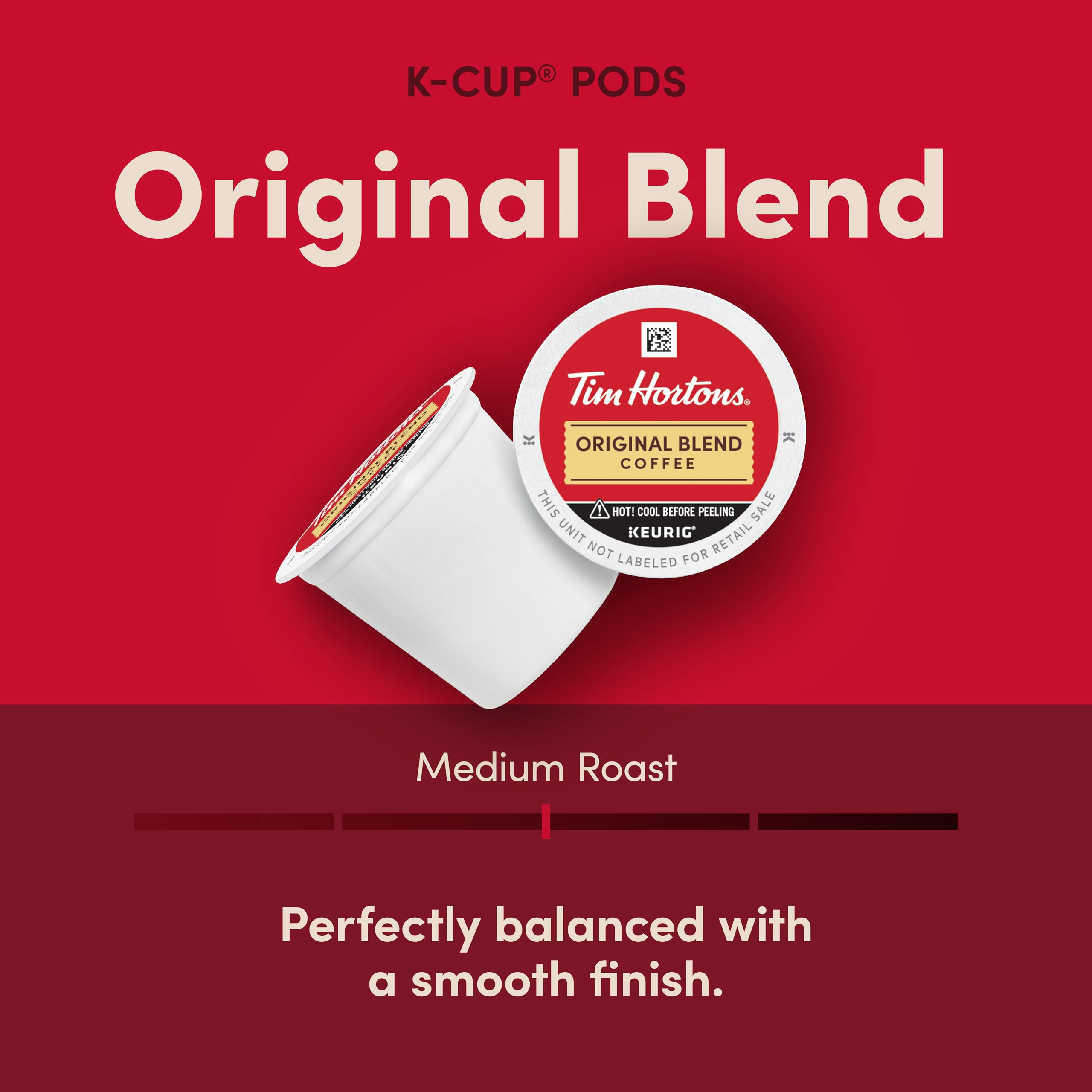Tim Hortons Original Blend pod pack front view for convenient at-home use
