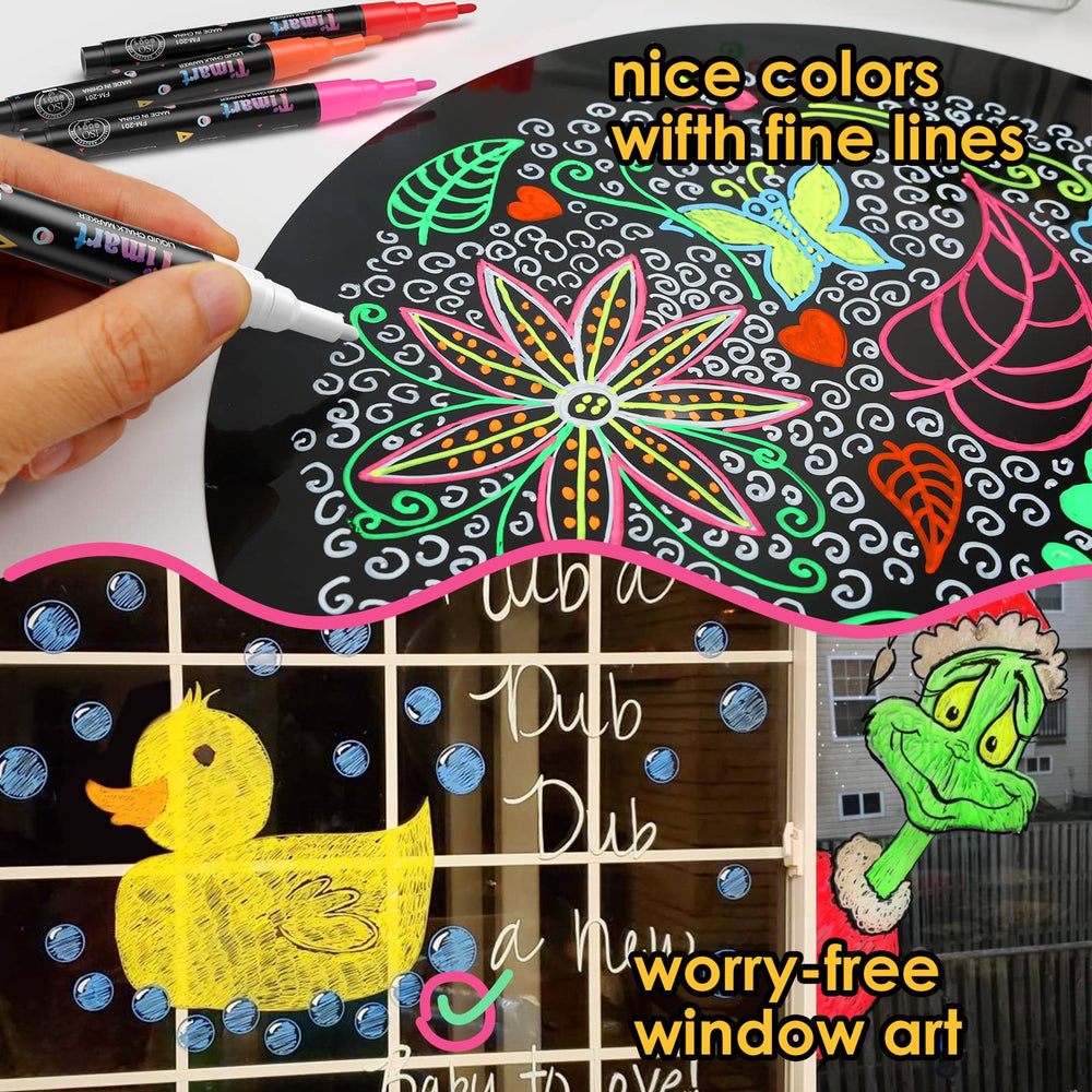 Timart glass window marker delivers bright ink for decals and art.