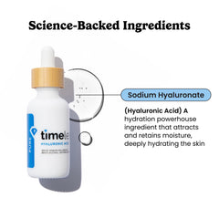 Timeless Skin Care hyaluronic serum pump—weightless hydration for daily use.
