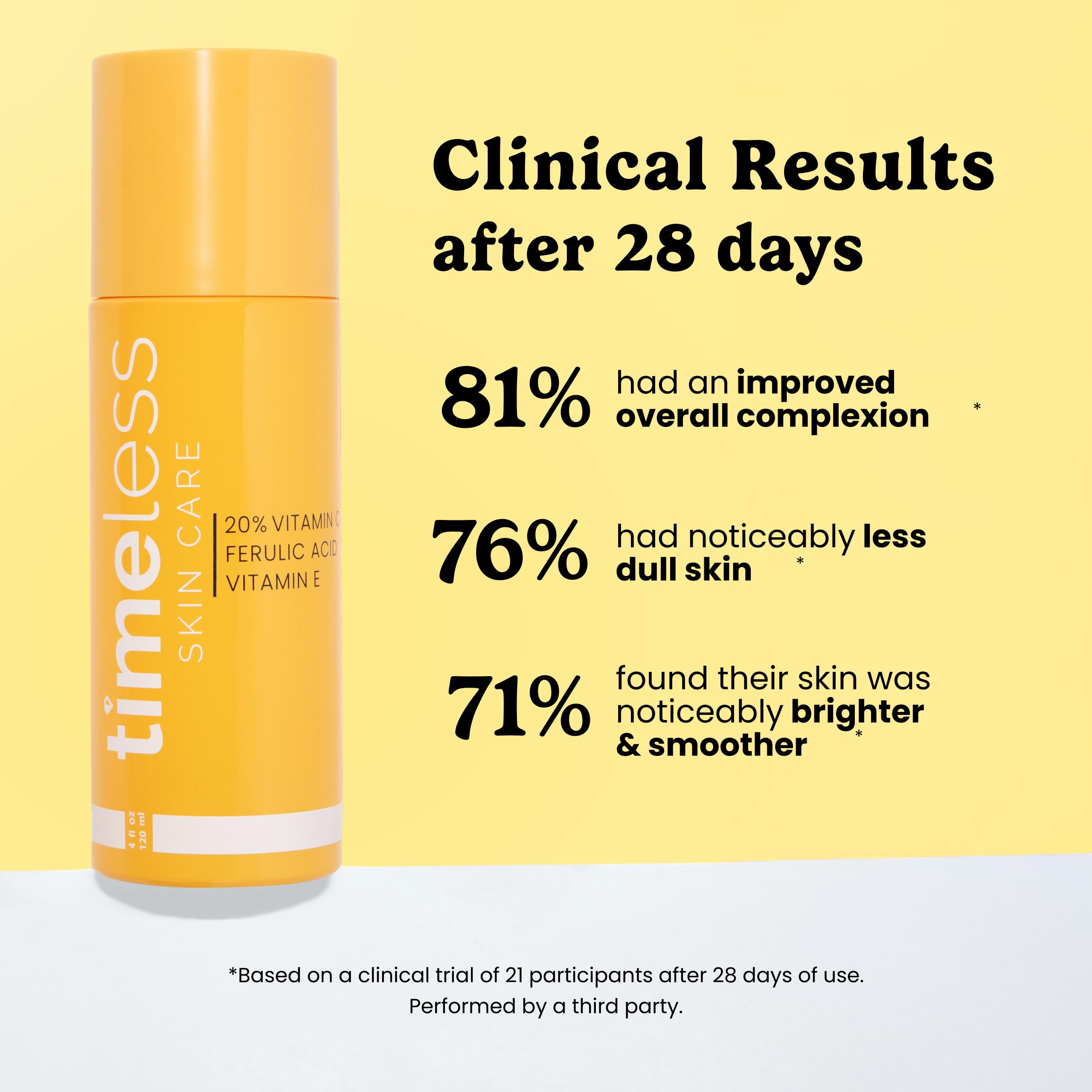 Fragrance-free label on Timeless Skin Care vitamin C serum for sensitive skin