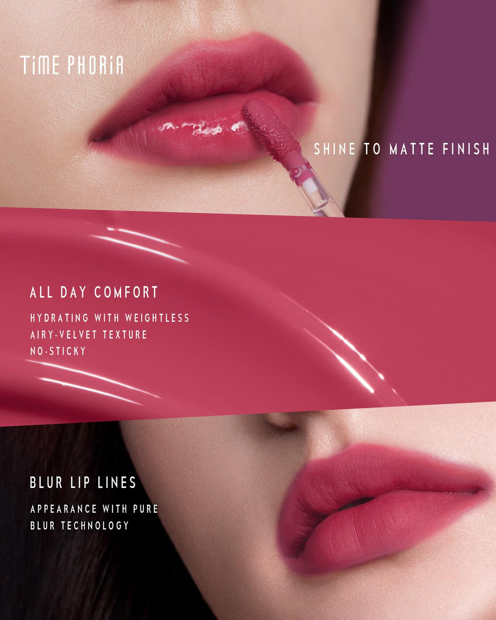 TIMEPHORIA Altera lip stain 012 Hush ideal for effortless daily lip makeup