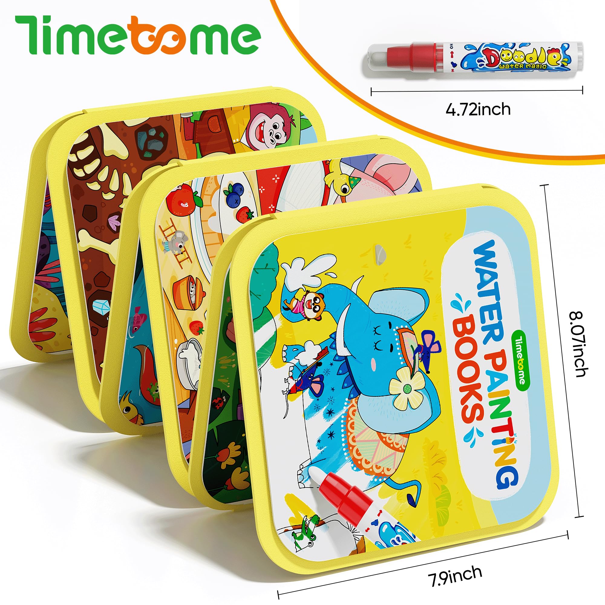 Timetome Animal water book helps kids recognize colors without paints.