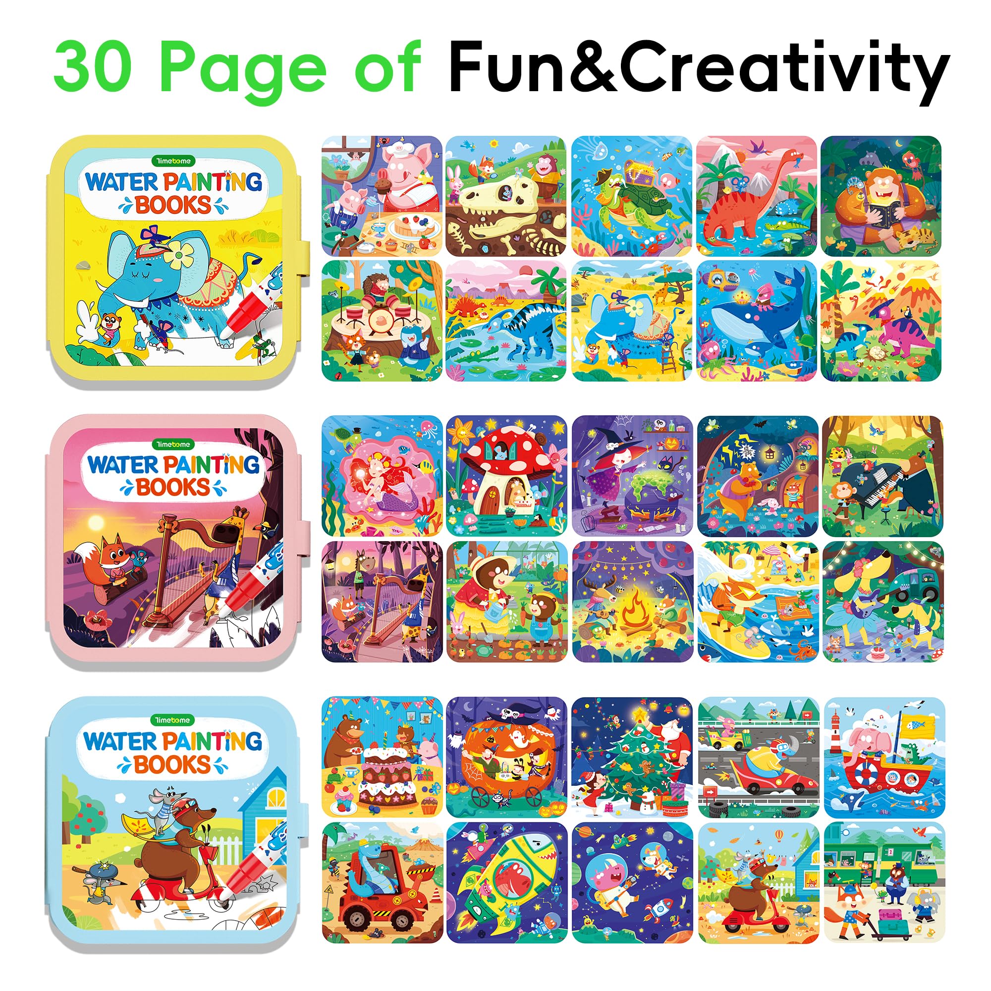 Timetome Dinosaur water book sparks imaginative play with reusable pages.