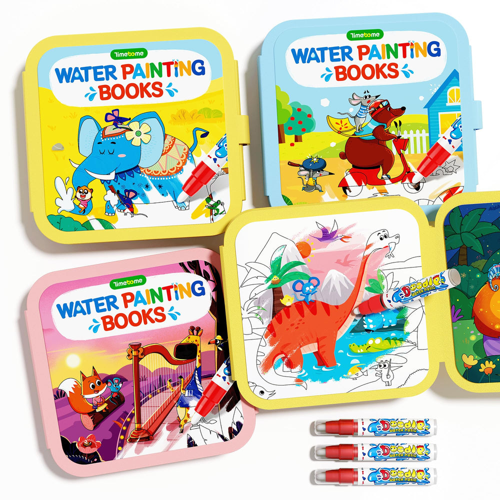 Timetome Fairy Tale water book reveals colors with water for mess-free fun.