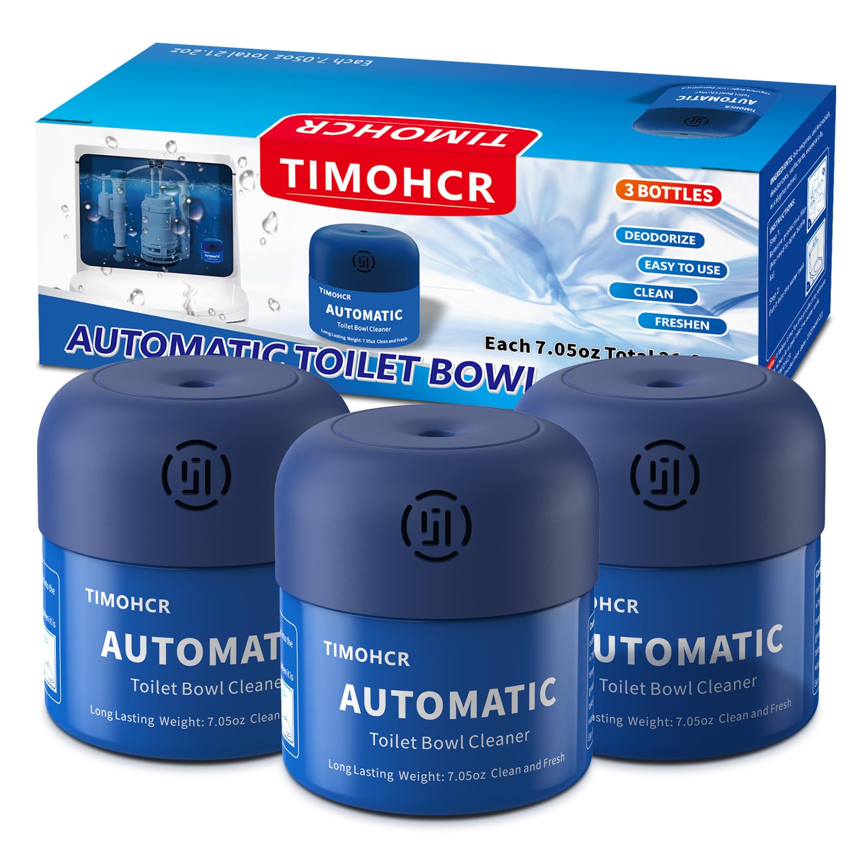 TIMOHCR toilet bowl cleaner bottle in tank provides automatic cleansing for a cleaner bowl.