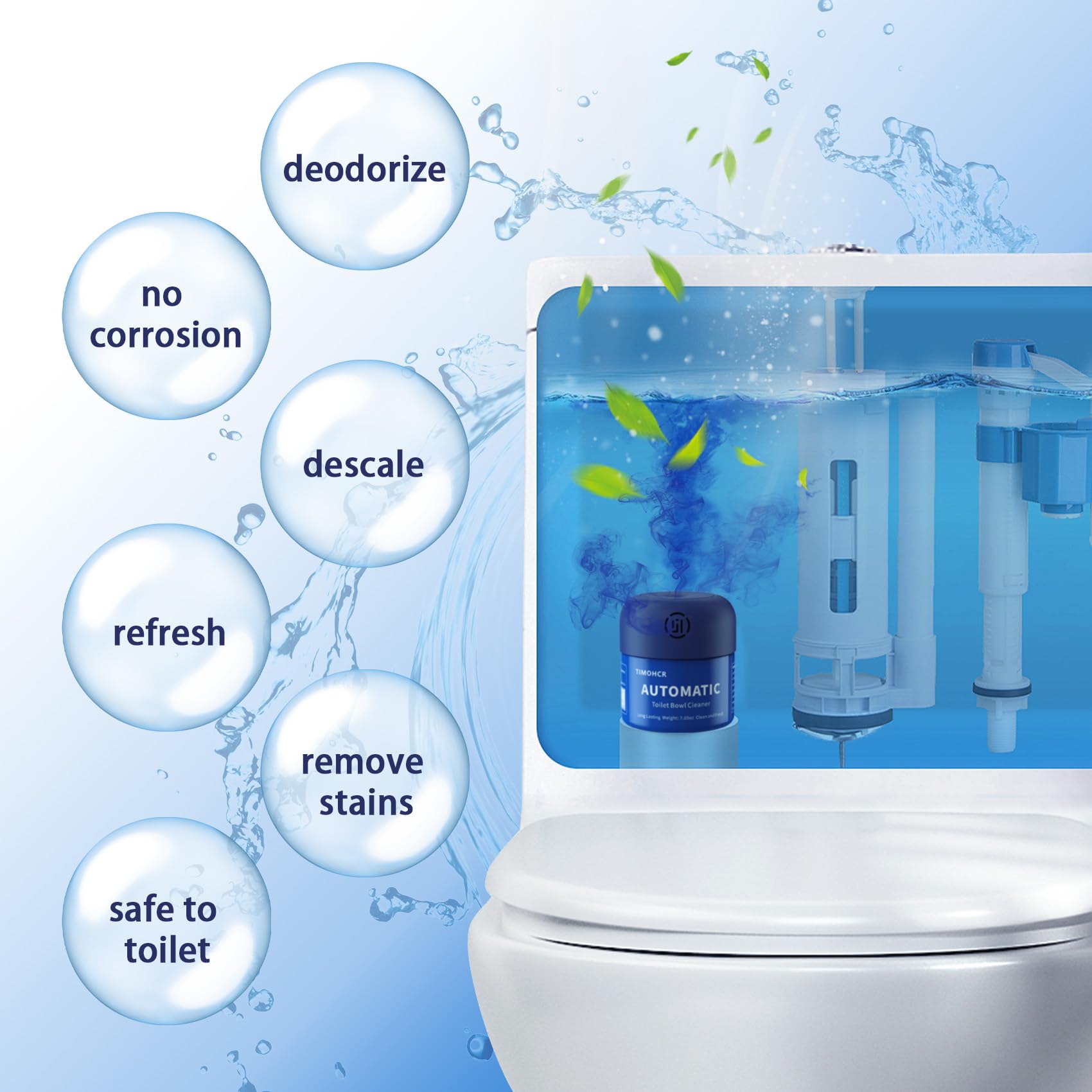 TIMOHCR light lemon scent freshens your bathroom with every flush.