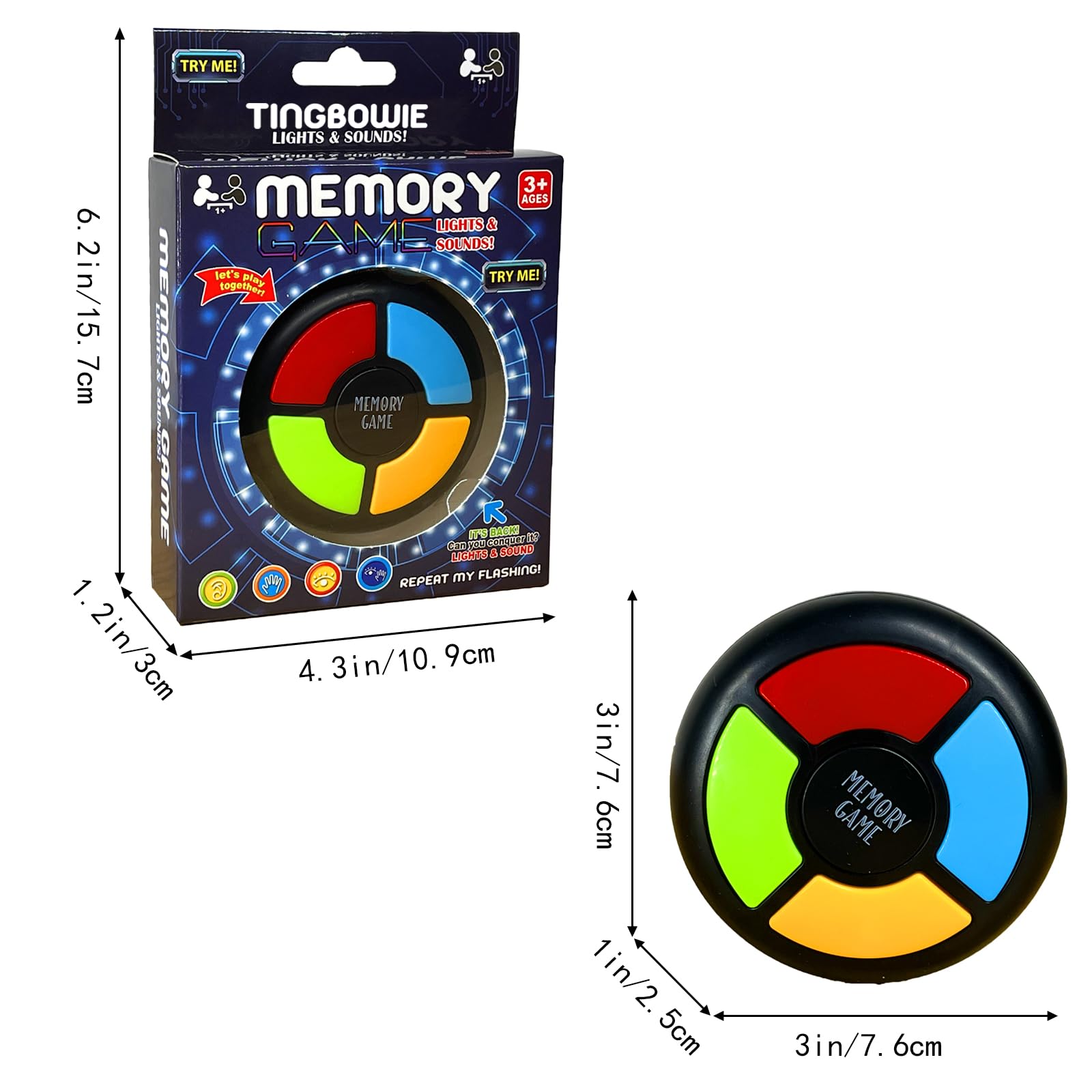 Tingbowie memory game shows a color pattern sequence to memorize