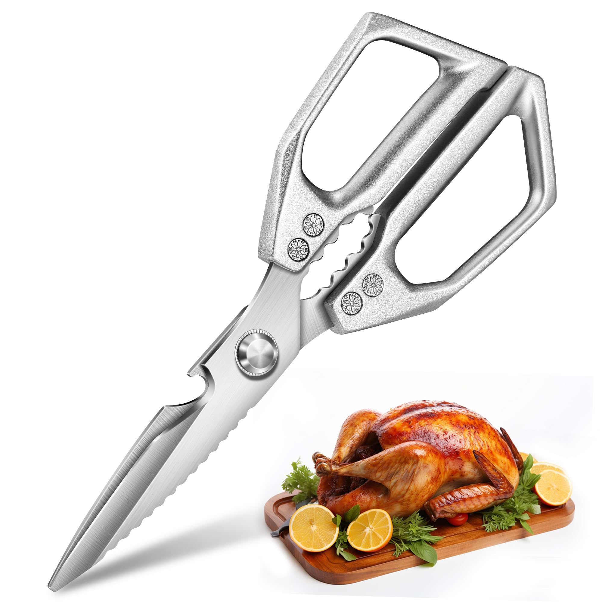 Tingling Kitchen Scissors front view showing heavy-duty blades for versatile cutting