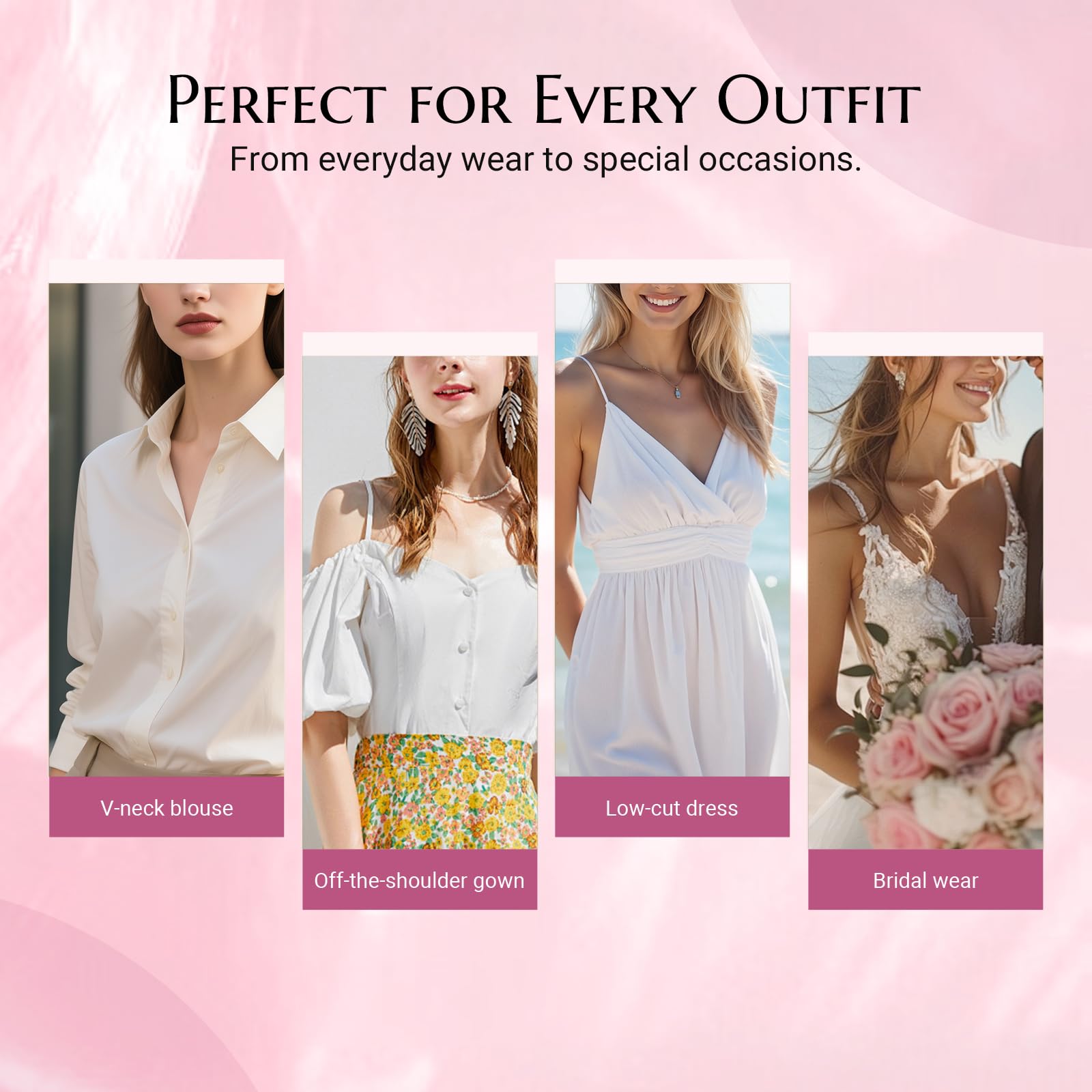 TINGOLE boob tape secures necklines and prevents wardrobe slips.