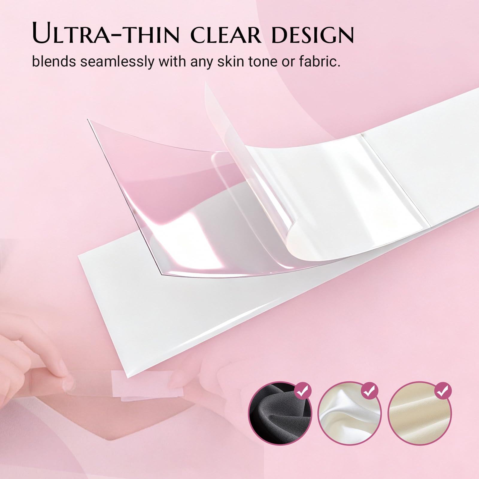 TINGOLE double sided tape is waterproof for lasting wear through heat and sweat.