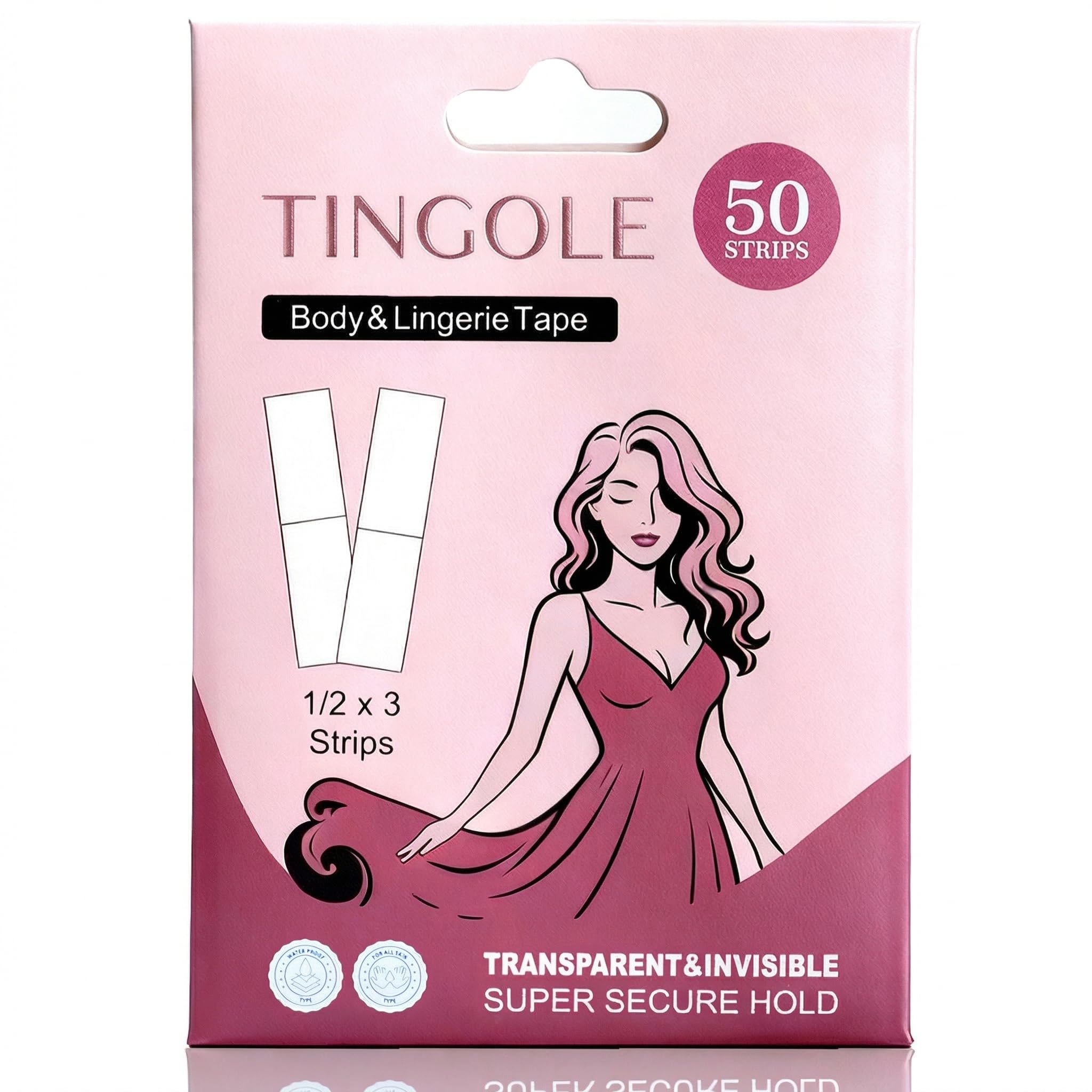 TINGOLE fashion tape demonstrates strong hold for secure, invisible adhesion.