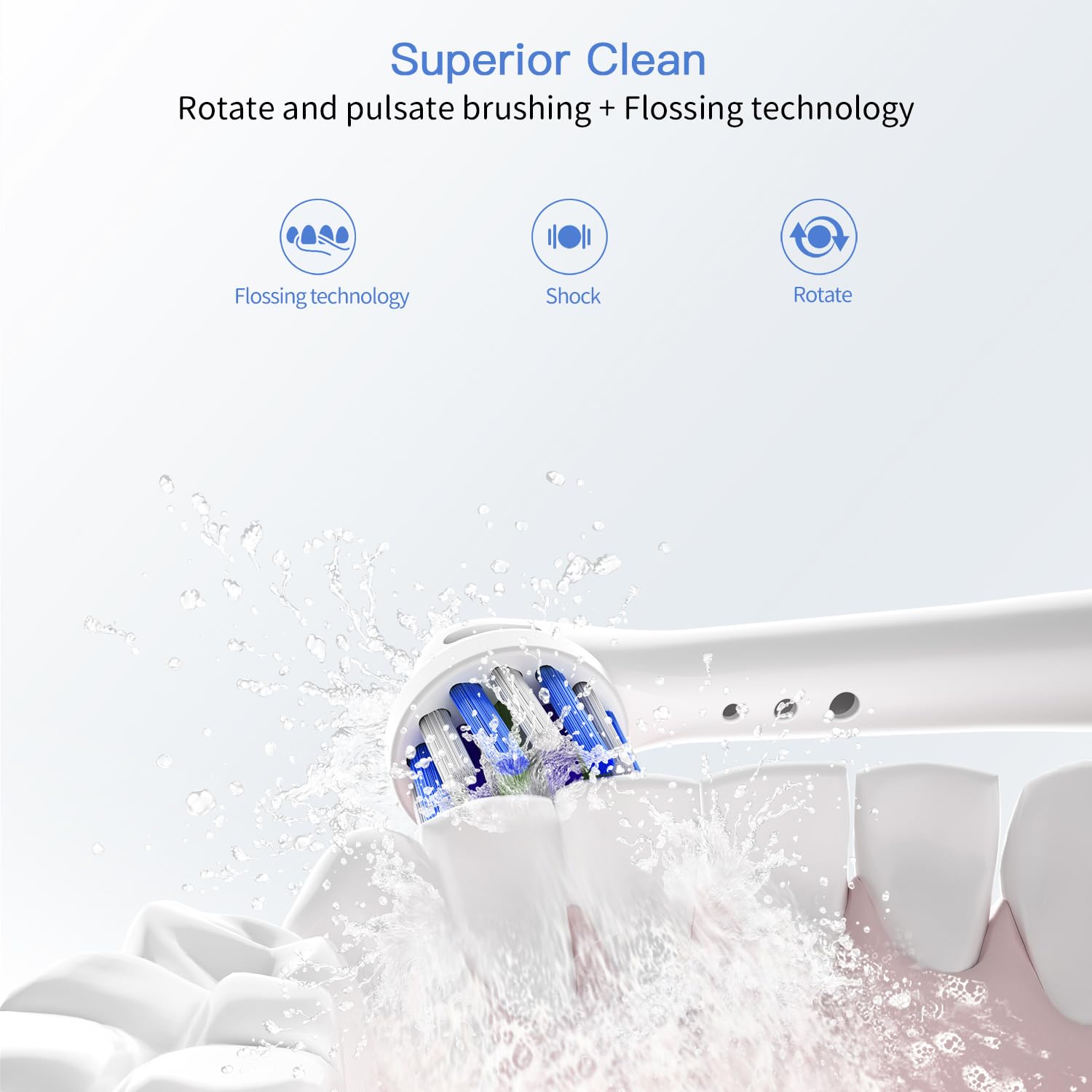 TINGOX soft bristles provide comfortable brushing near the gumline.