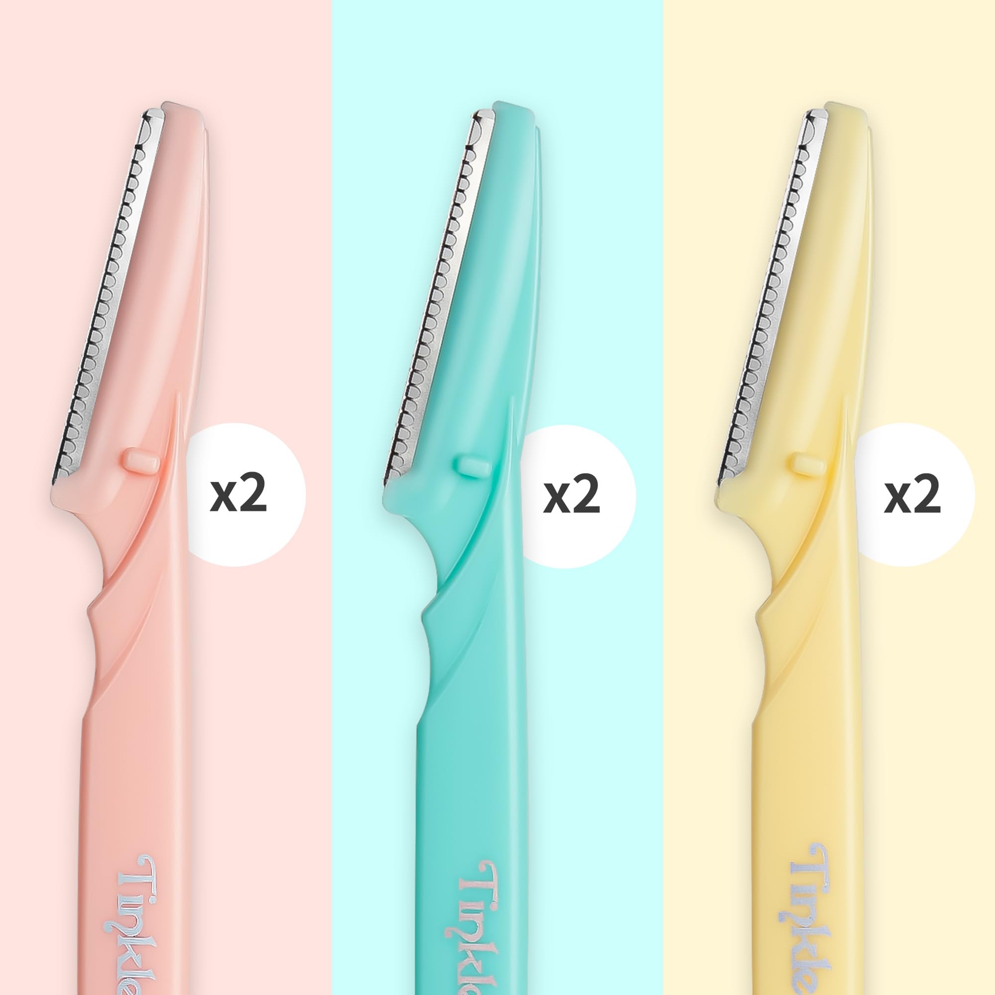 Tinkle dermaplaning tool in compact case for travel touch-ups.