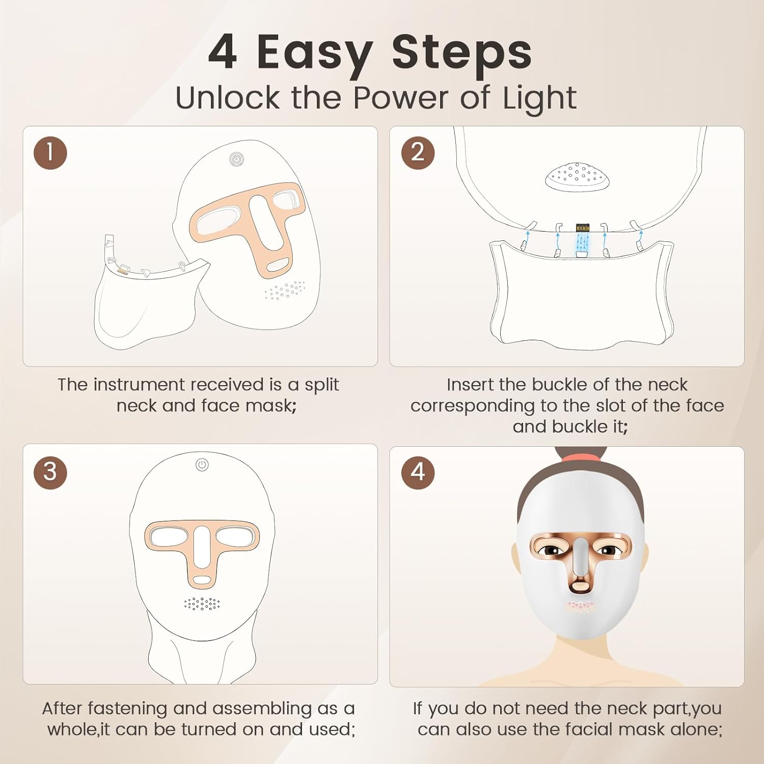 Tinkoola magnetic neck attachment enables simultaneous face and neck care
