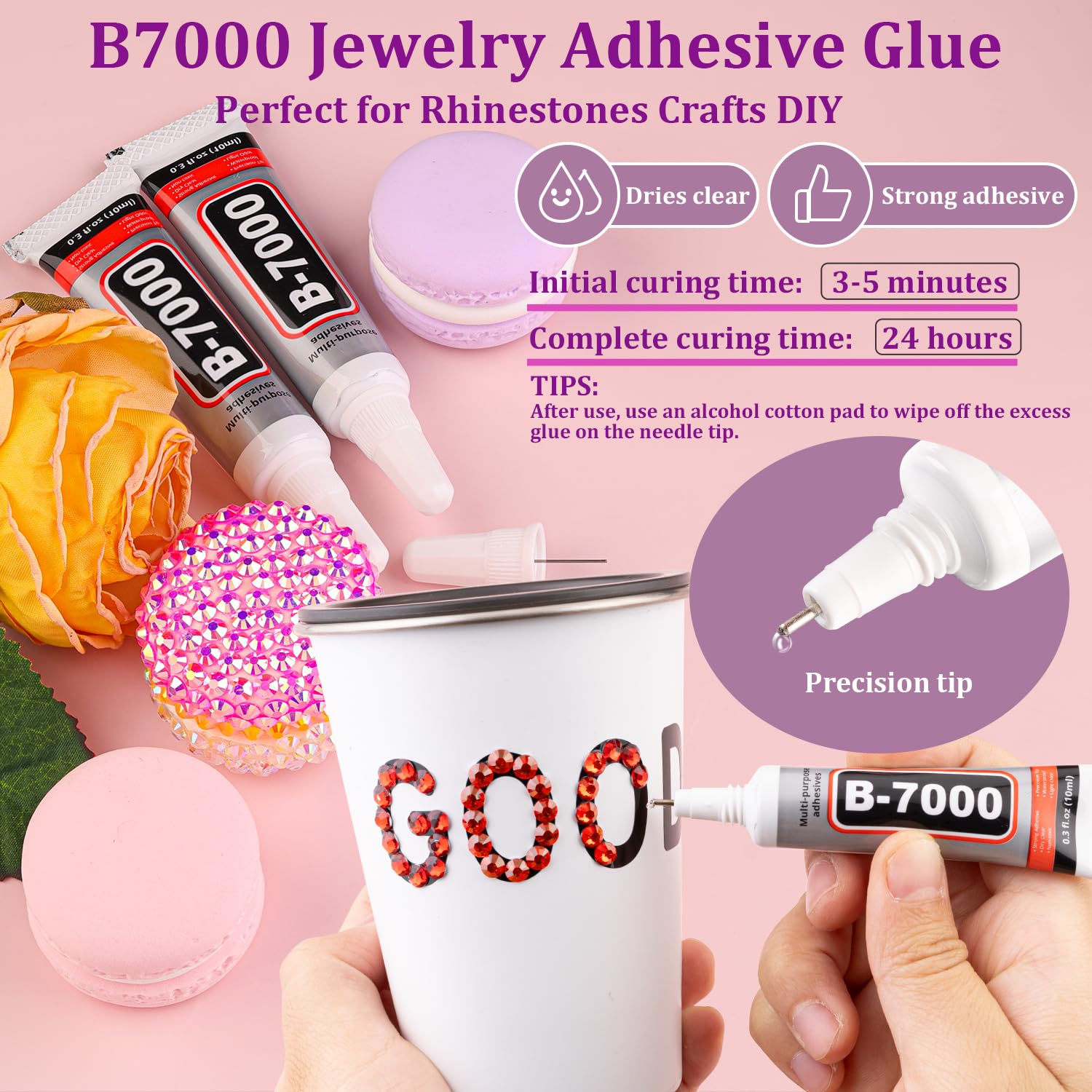 TINKRSTUFF rhinestones used to decorate shoes and tumblers with red shine.