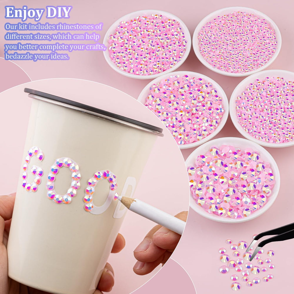TINKRSTUFF light pink AB rhinestones 4mm grid adding subtle sparkle to projects.