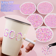 TINKRSTUFF light pink AB rhinestones 4mm grid adding subtle sparkle to projects.