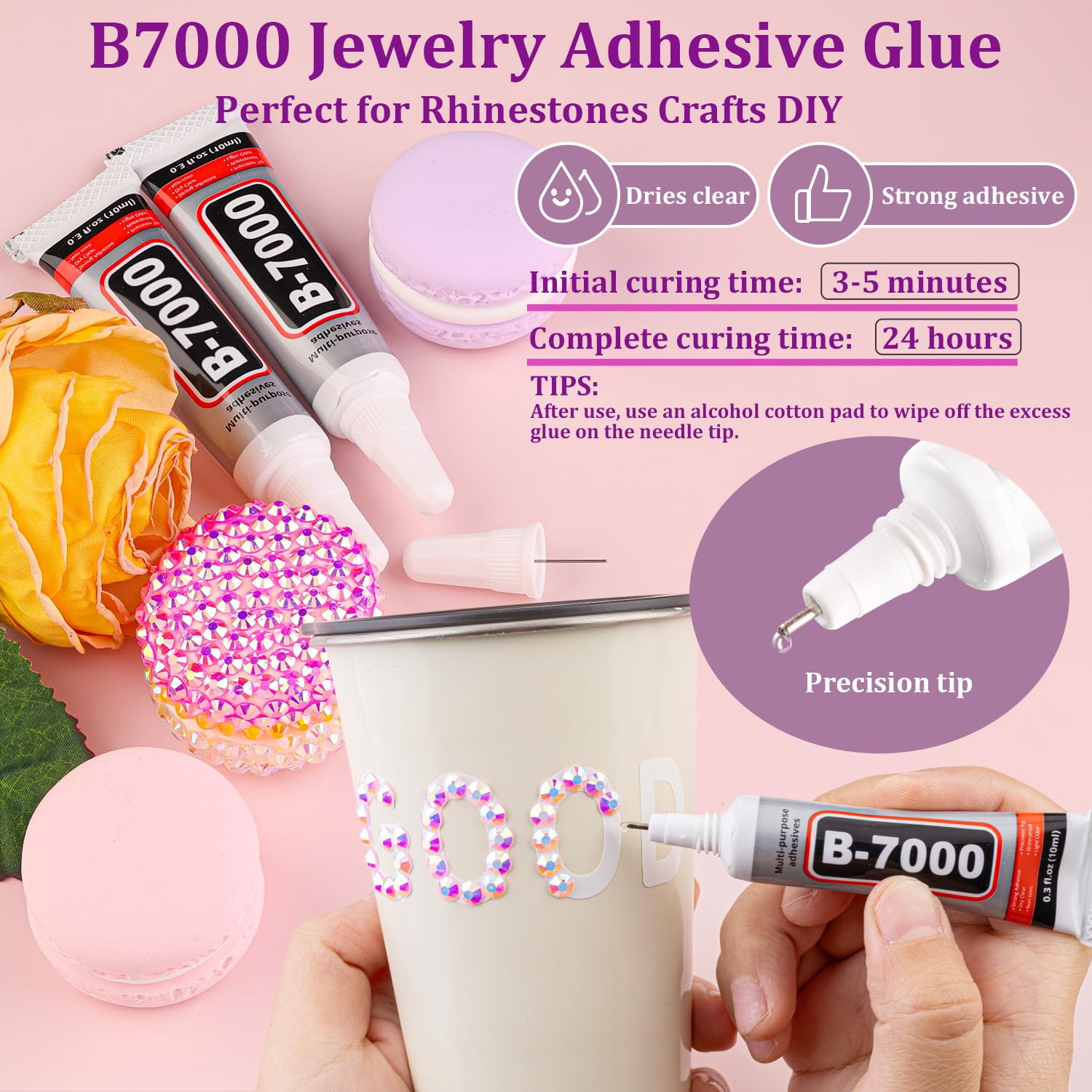 TINKRSTUFF light pink AB rhinestones 6mm grid ideal for larger surfaces.