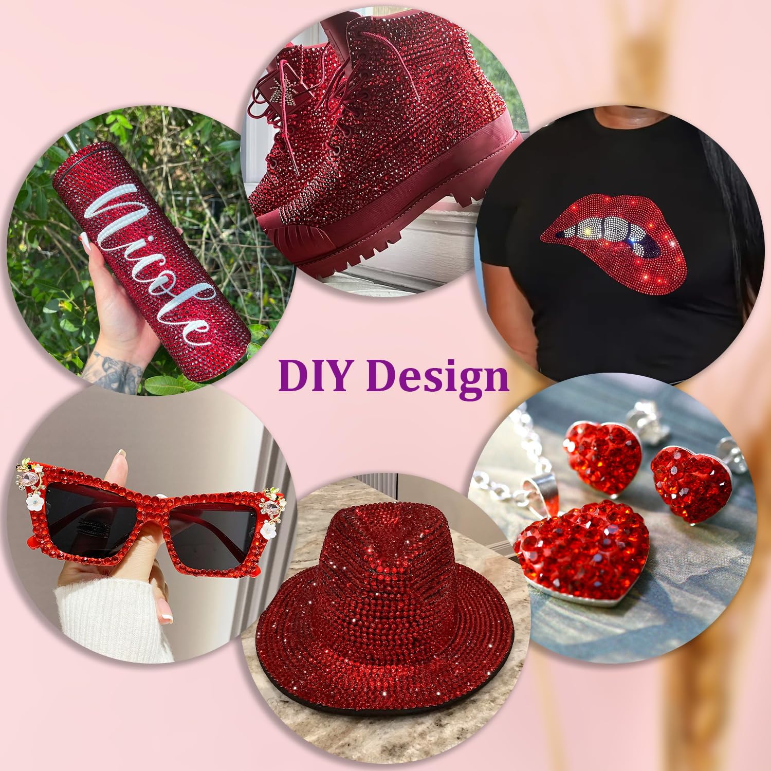 Shiny red flatback gems from TINKRSTUFF for radiant craft sparkle.