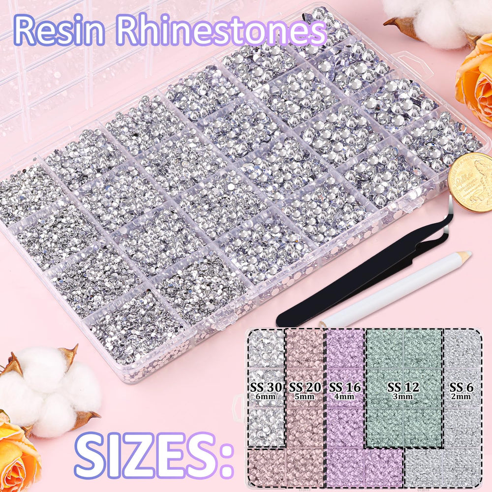 TINKRSTUFF resin rhinestones 3mm in 6-grid layout for diamond art accents.