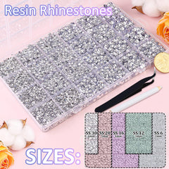 TINKRSTUFF resin rhinestones 3mm in 6-grid layout for diamond art accents.