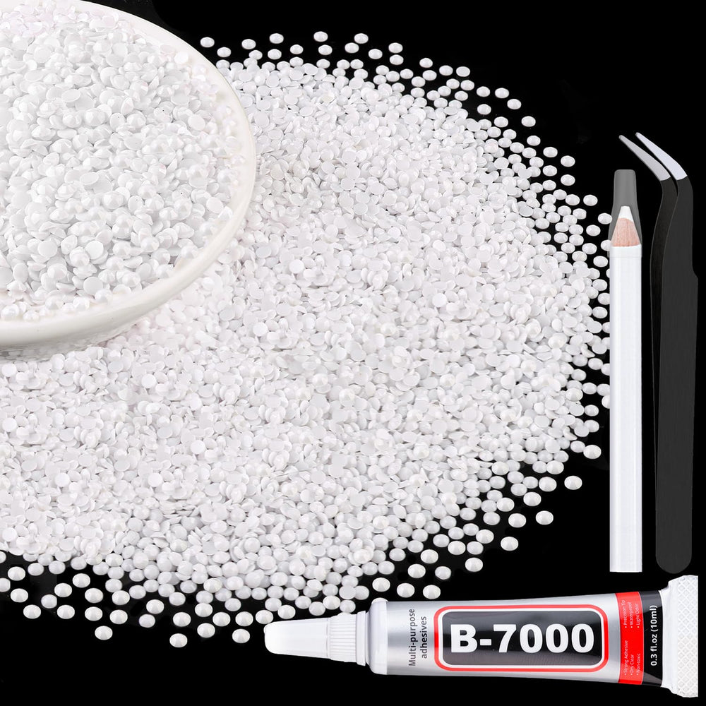 TINKRSTUFF resin rhinestones 3mm white flatback for versatile DIY accents.