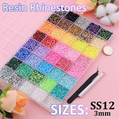TINKRSTUFF 3mm AB-coated rhinestones show color shift under light