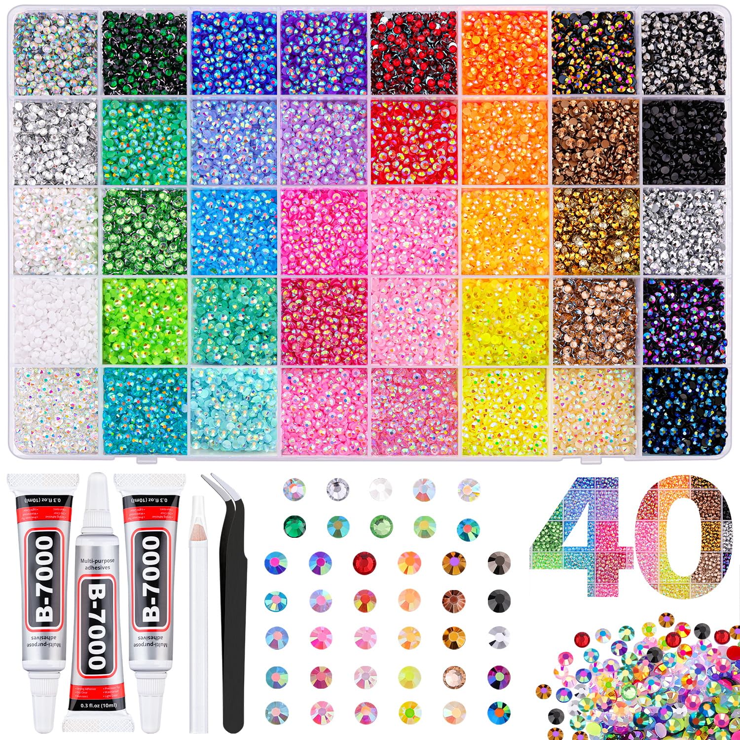 TINKRSTUFF rhinestones in a mixed-colors box for DIY crafts