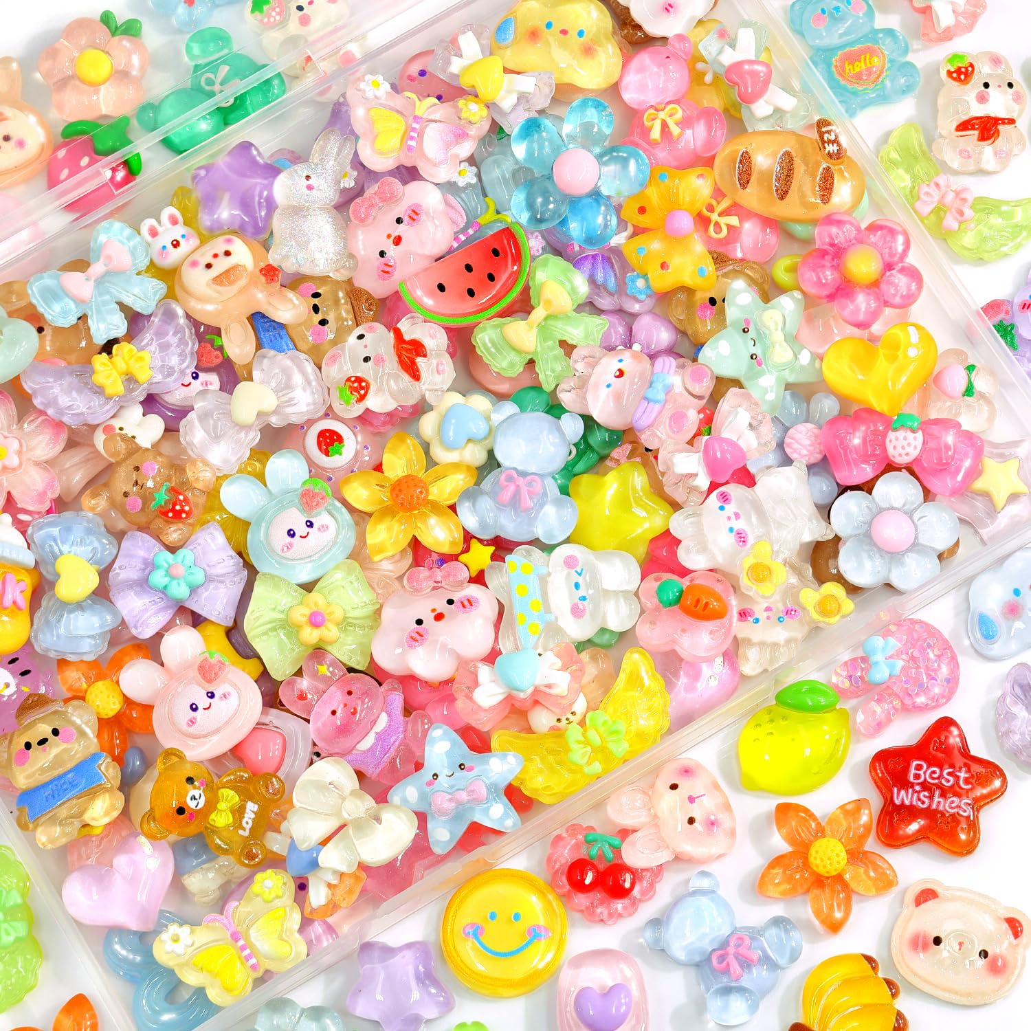 TINKRSTUFF slime charms color variety 100pc pack for slime crafting and DIY decor.