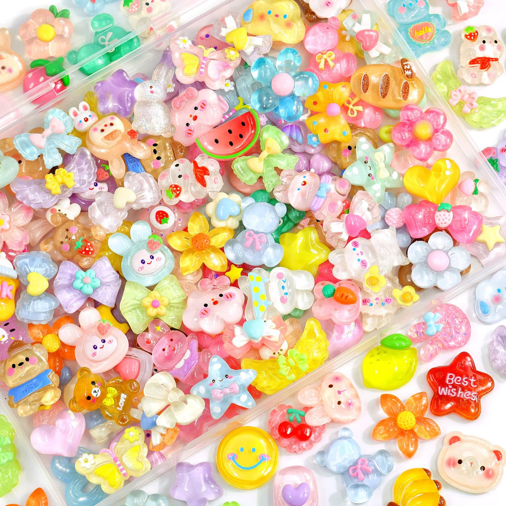 TINKRSTUFF slime charms color variety 100pc pack for slime crafting and DIY decor.