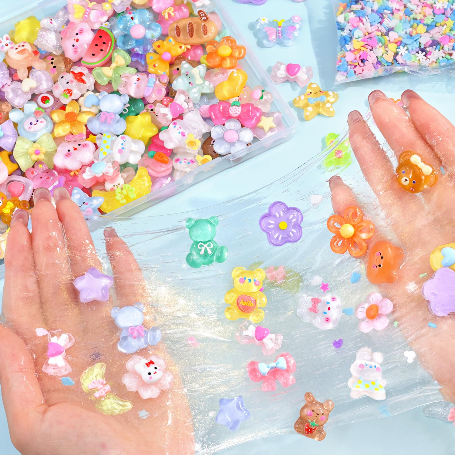 TINKRSTUFF slime charms color variety 100pc pack 05 for craft embellishments.
