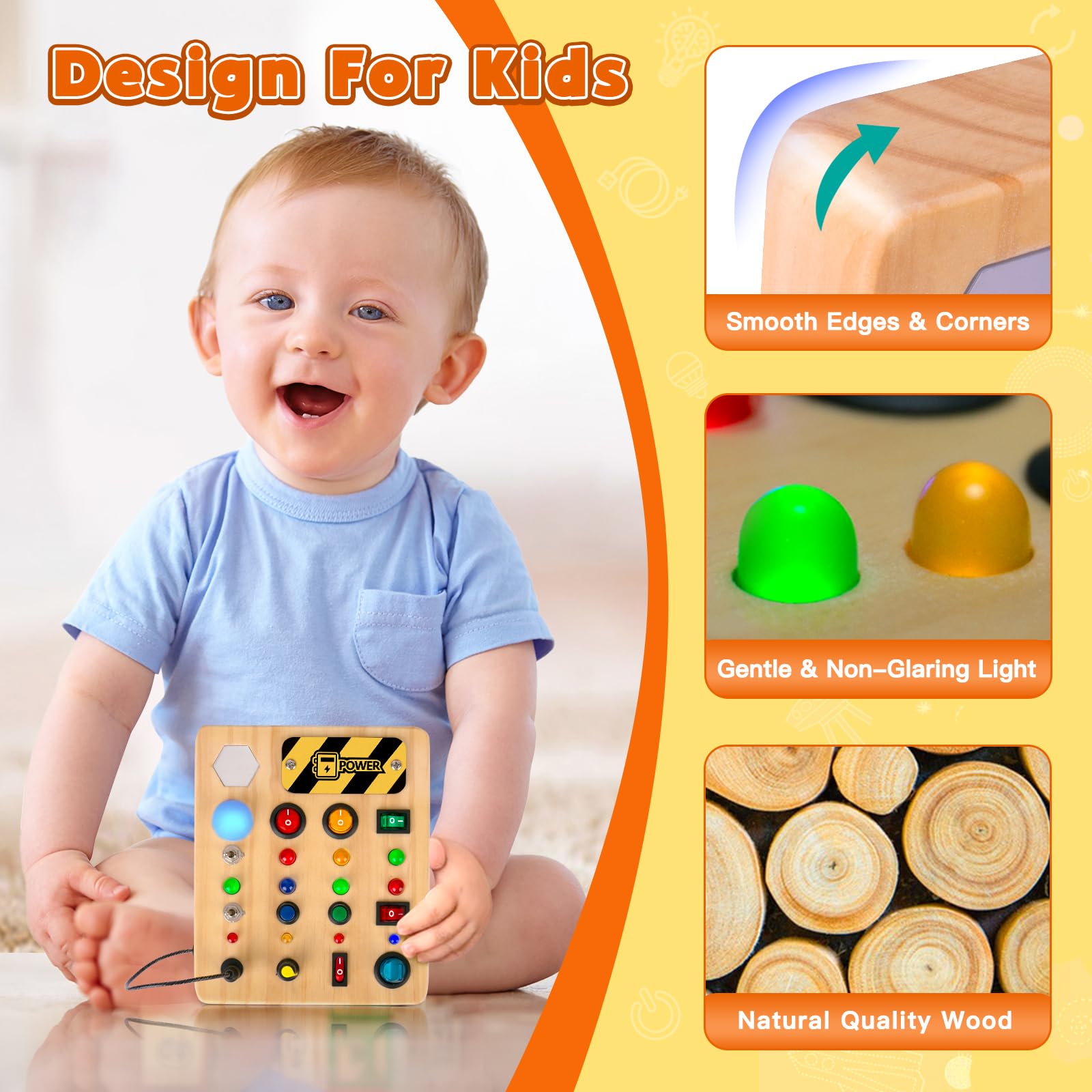 TINTECUSA Busy Board knob switches encourage precise finger actions and coordination.