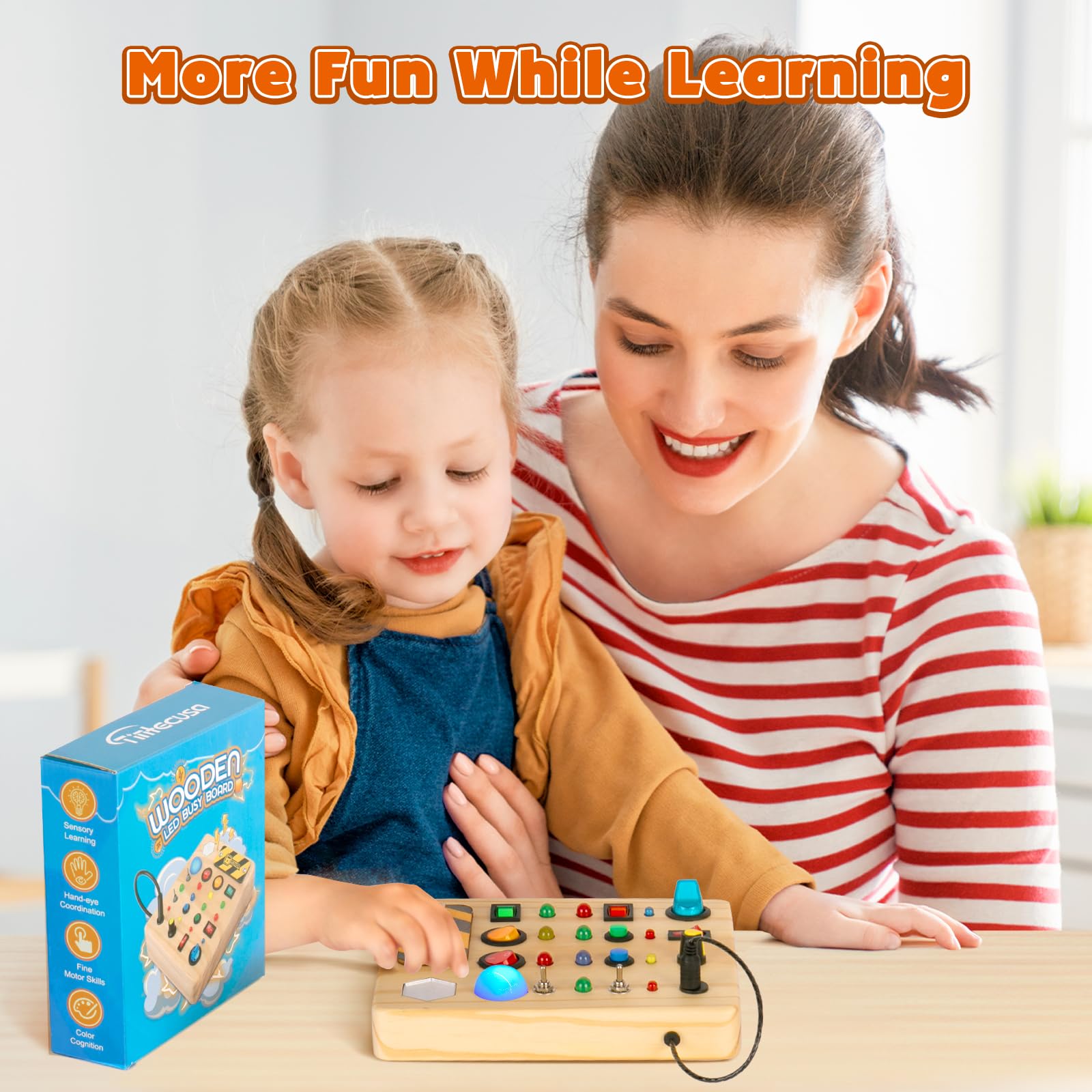 TINTECUSA Busy Board mirror helps self-awareness during exploration.