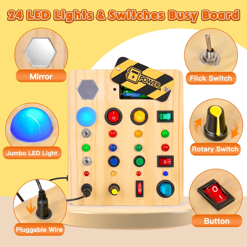 TINTECUSA Busy Board shape sorter supports cognitive development through sorting tasks.