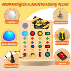 TINTECUSA Busy Board shape sorter supports cognitive development through sorting tasks.
