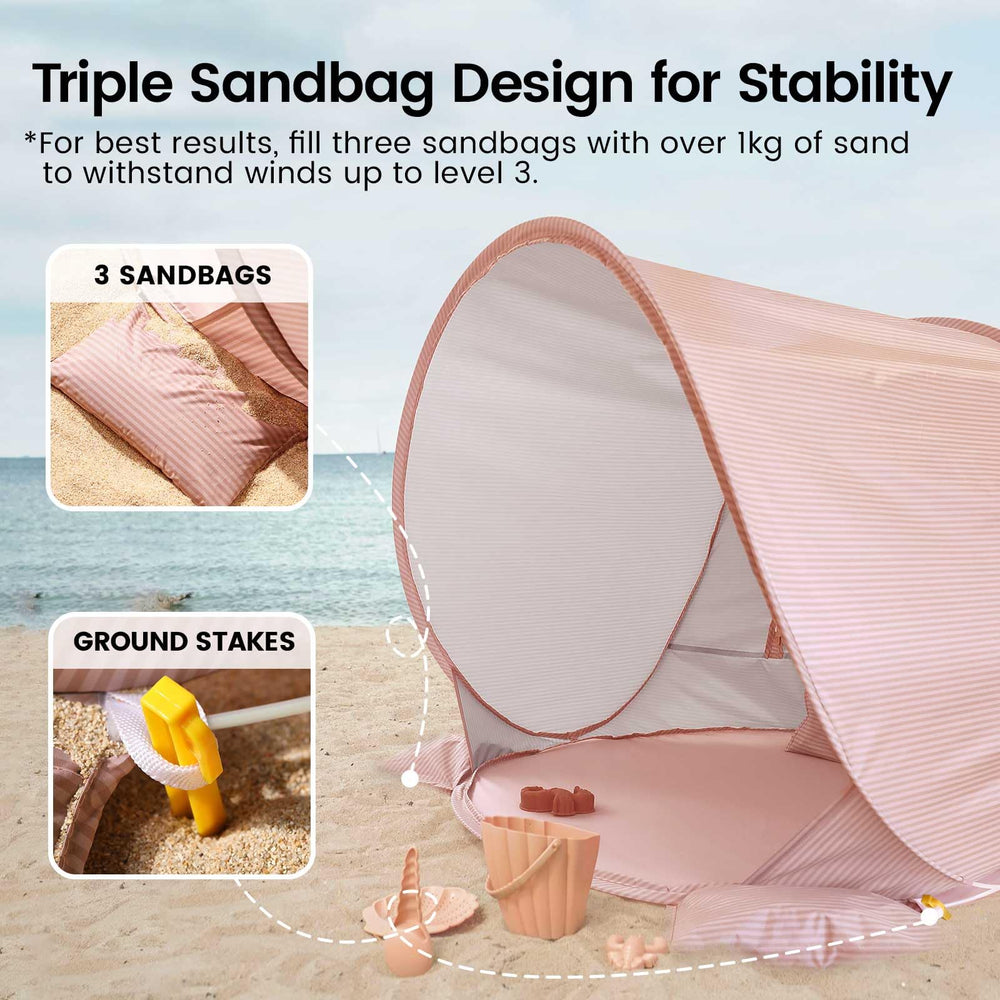 Breathable mesh panels keep air flowing inside the Tiny Land tent.
