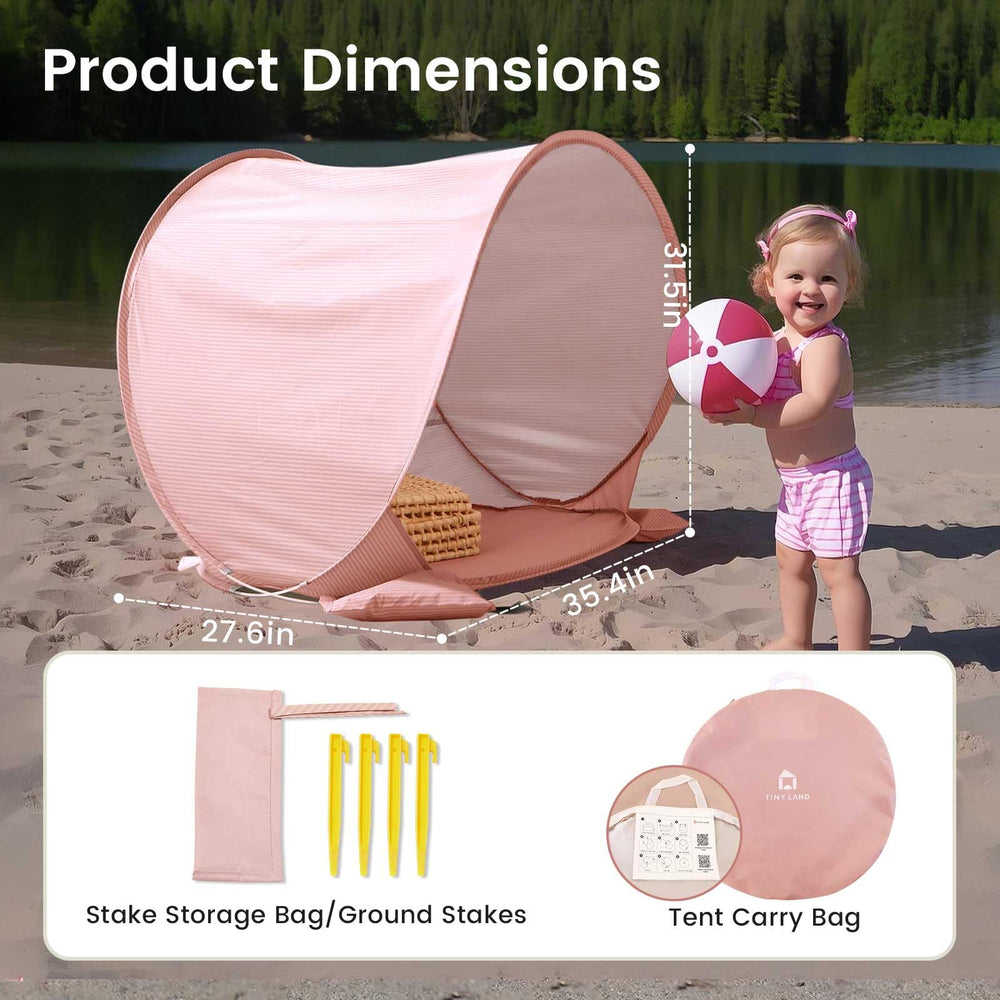 Lightweight and travel-friendly Tiny Land tent for beach, park, or backyard.