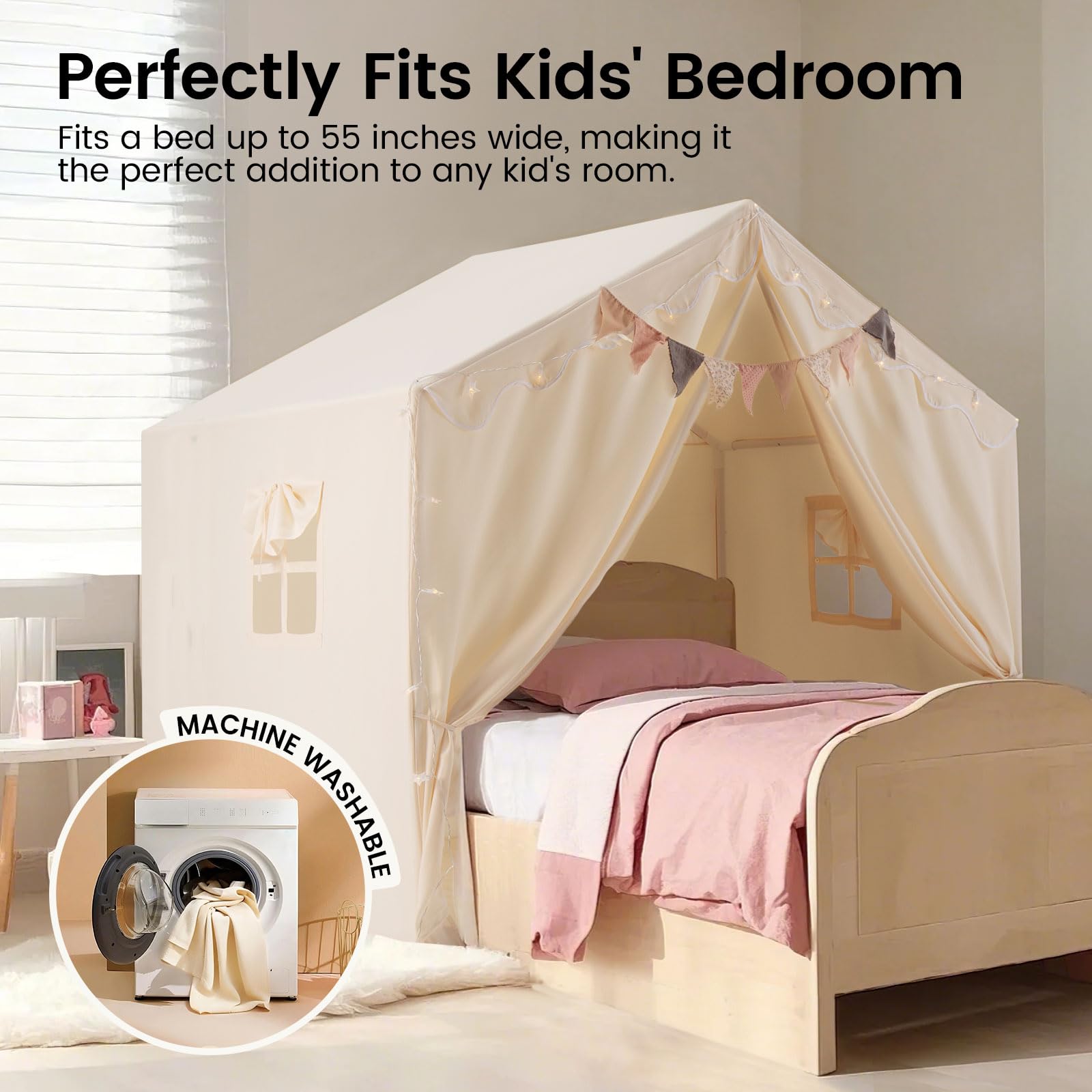 Soft padded mat in Tiny Land tent adds cushioned comfort
